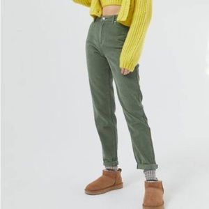 bdg green corduroy mom pants